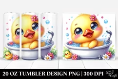 20 Oz Tumbler Sublimation | Smiling Cute Duck in Bathtub Product Image 1
