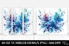 Colorful Blue Watercolor Splash | 20 Oz Tumbler Product Image 1