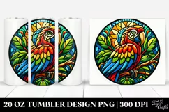 Bold Stained Parrot Clipart, 20 Oz Tumbler Product Image 1