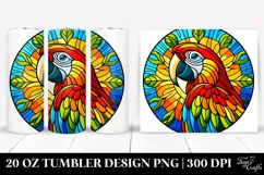Bold Stained Parrot Clipart, 20 Oz Tumbler Product Image 1