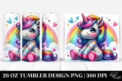Vibrant Drawing Cute Unicorn | 20 oz Tumbler Product Image 1