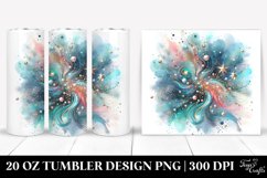 Cyan Gliterry Background with Metallic Insertions | 20 Oz Product Image 1