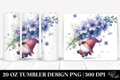 Cute Gnome with Lobelia Stained PNG Product Image 1