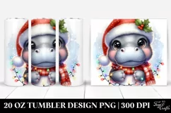 Charming Baby Hippo in Christmas Lights, 20 Oz Tumbler Product Image 1