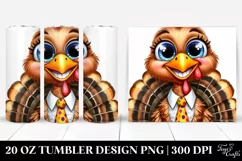 Funny Turkey Chick with Tie | 20 Oz Tumbler Product Image 1
