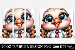 Funny Turkey Chick with Tie | 20 Oz Tumbler Product Image 1