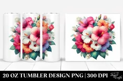 Colorful Hibiscus Bouquet | 20 oz Tumbler Product Image 1