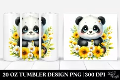 Colorful Baby Panda Sitting | 20 oz Tumbler Product Image 1