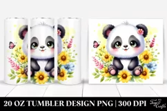 Colorful Baby Panda Sitting | 20 oz Tumbler Product Image 1