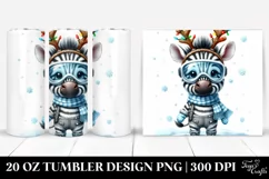 Enthusiastic Zebra with Reindeer Horns PNG Product Image 1