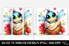 Colorful Baby Dragonfly Cuddling | 20 oz Tumbler Product Image 1
