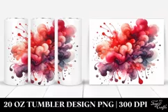 Colorful Redish Watercolor Splash with Drips | 20 Oz Tumbler Product Image 1