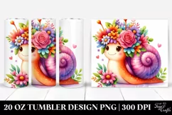 Vibrant Snail with Flower Crown | 20 oz Tumbler Product Image 1