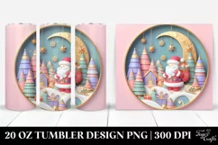 Pastel Santa Christmas Scene Clipart Product Image 1