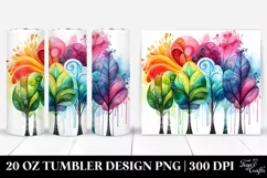 Colorful Vibrant Rainbow Trees | 20 Oz Tumbler Product Image 1