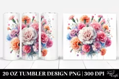 Colorful Carnation Tumbler | 20 oz Tumbler Product Image 1