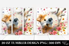 Dog Tumbling with Spring Petals | 20 Oz Tumbler Product Image 1