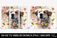 Dog Tumbling with Spring Petals | 20 Oz Tumbler Product Image 1
