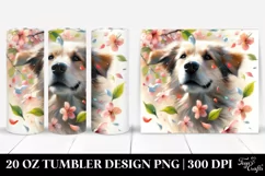 Dog Tumbling with Spring Petals | 20 Oz Tumbler Product Image 1