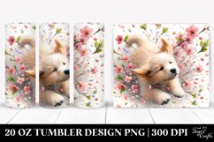 Dog Tumbling with Spring Petals | 20 Oz Tumbler Product Image 1