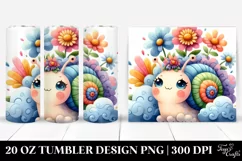 Colorful Baby Snail on Whimsical Cloud | 20 Oz Tumbler Product Image 1