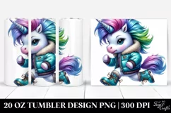 Running Baby Unicorn Winter PNG Product Image 1