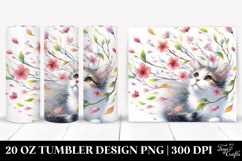 Cat Tumbling with Spring Petals | 20 Oz Tumbler Product Image 1