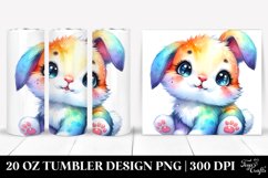 Small Vibrant Watercolor Baby Rabbit | 20 Oz Tumbler Product Image 1