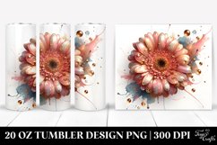 20 Oz Tumbler Sublimation | Glossy Gerbera with Golden Product Image 1