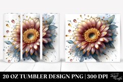 20 Oz Tumbler Sublimation | Glossy Gerbera with Golden Product Image 1