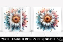20 Oz Tumbler Sublimation | Glossy Gerbera with Golden Product Image 1