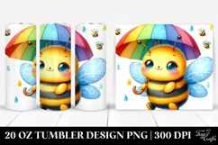 Vibrant Baby Bee with Umbrella | 20 Oz Tumbler Product Image 1