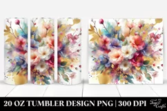 Colorful Abstract Bouquet with Gold Foil | 20 Oz Tumbler Product Image 1