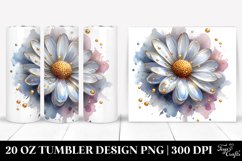 20 Oz Tumbler Sublimation | Daisy with Golden Insertions Product Image 1