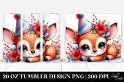 cute Small Baby Deer Party Hat | 20 Oz Tumbler Product Image 1