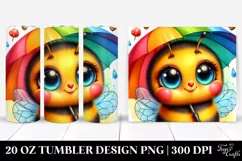 Vibrant Baby Bee with Umbrella | 20 Oz Tumbler Product Image 1