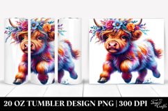 Cute Baby Highland Cow Running | 20 oz Tumbler Product Image 1