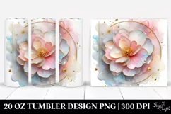Abstract Pastel Camellia Clipart 20 Oz Tumbler Product Image 1