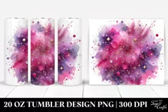 Magenta Glittery Watercolor Splash PNG Product Image 1