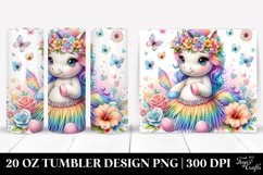 Colorful Baby Unicorn with Hula Skirt. 20 oz Tumbler Design Product Image 1