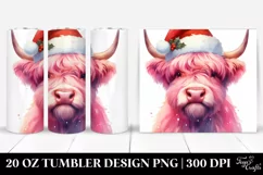 Angry Pink Highland Cow Clipart Product Image 1