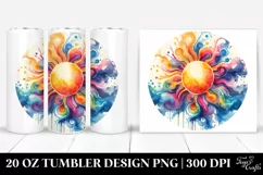 Vibrant Sun on White Background | 20 Oz Tumbler Product Image 1
