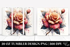 Abstract Stained Camellia | 20 Oz Tumbler Product Image 1