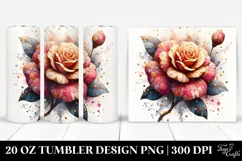 Abstract Stained Camellia | 20 Oz Tumbler Product Image 1