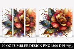 Abstract Stained Camellia | 20 Oz Tumbler Product Image 1