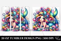 Funny Mermaid Drawing | 20 oz Tumbler Product Image 1