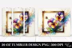 Abstract Stained Pansy, High-Quality 20 Oz Tumbler Product Image 1