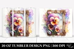 Pastel Stained Pansy Clipart, High-Res 20 Oz Tumbler Product Image 1