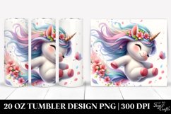 20 Oz Tumbler Sublimation | Cute Baby Unicorn Tumbling with Product Image 2