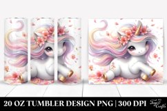 Cute Baby Unicorn Tumbling with Spring Petals | 20 oz Product Image 1